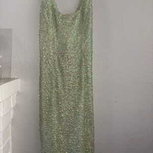 French Connection Sparkling Green Backless Dress